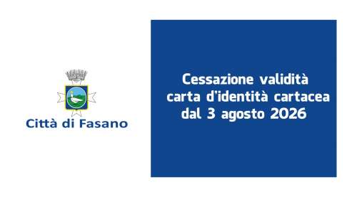 Cessazione di validit� della Carta d\'Identit� cartacea a partire dal 3 agosto 2026
