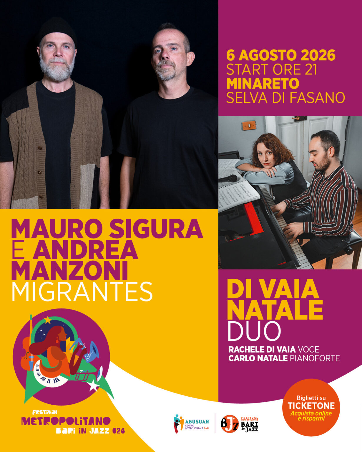 SIGURA/MANZONI e DI VAIA/NATALE | Festival Metropolitano Bari in Jazz
